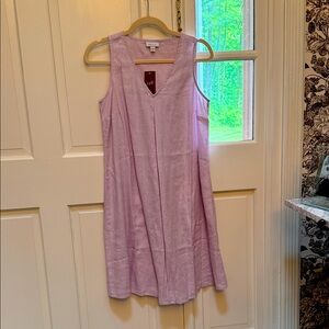 J. Jill Lavender Sleeveless Midi Dress, 100% linen